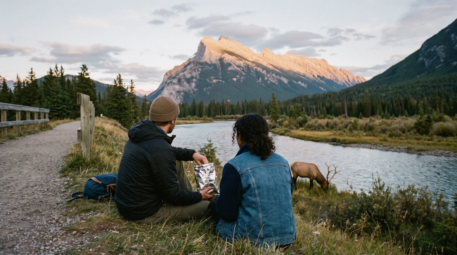 Travellers enjoy free things to do in Banff on the catwalk trail above the water in Johnston Canyon